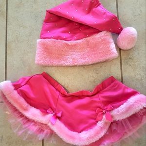 Victoria's Secret "Santa Baby" Pink Christmas Hat & Skirt Set